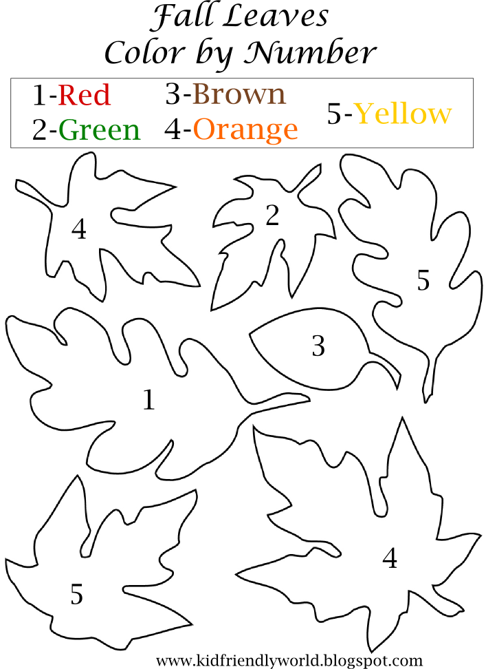 A Kid Friendly World Fall Leaf Color By Number Worksheet