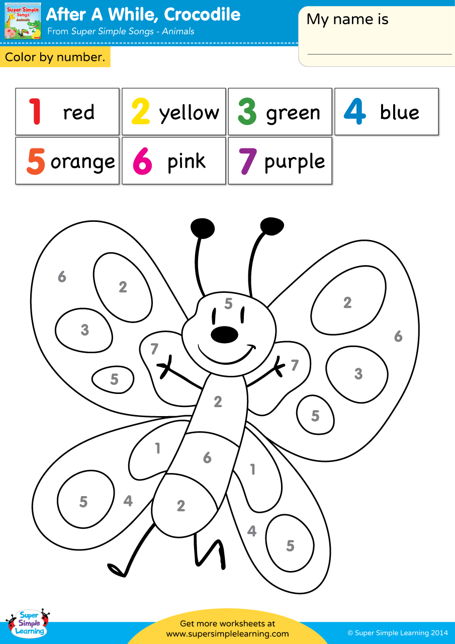 After A While Crocodile Worksheet Color By Number 