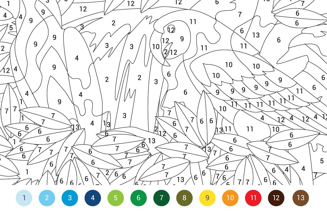 Animals Colouring By Numbers Free Pattern Download 