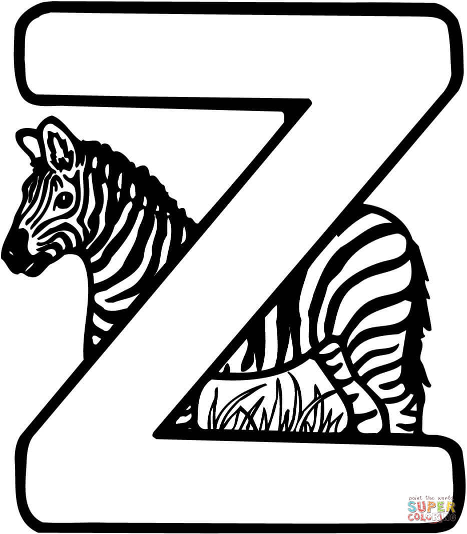 Ausmalbild Buchstabe Z F r Zebra Ausmalbilder Kostenlos 