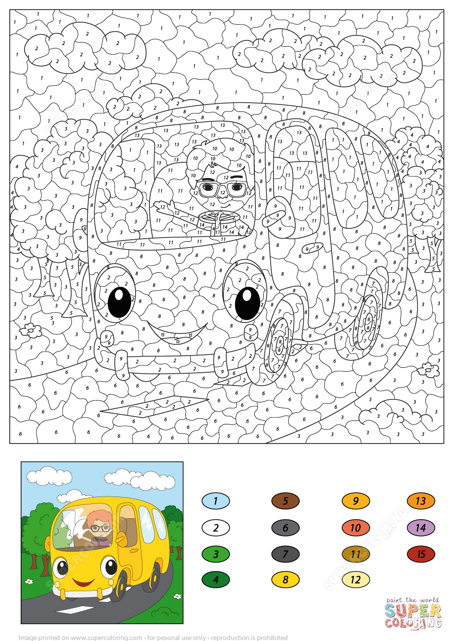 Boy Driving A Bus Color By Number Free Printable Boy Driving A Bus Color By Number Free Printable