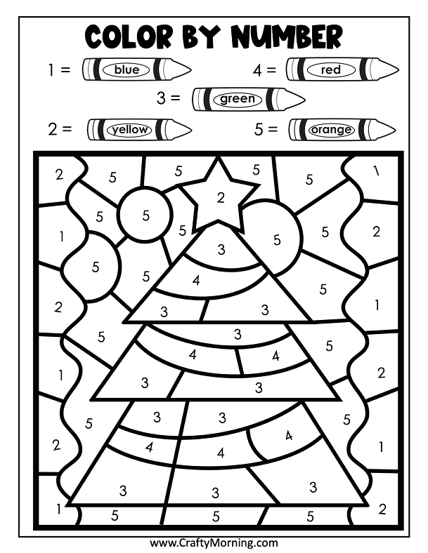 Christmas Color By Number Printables Crafty Morning