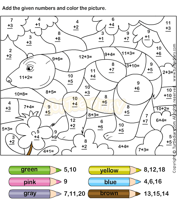 Color Addition Worksheet4 Math Coloring Math Coloring 