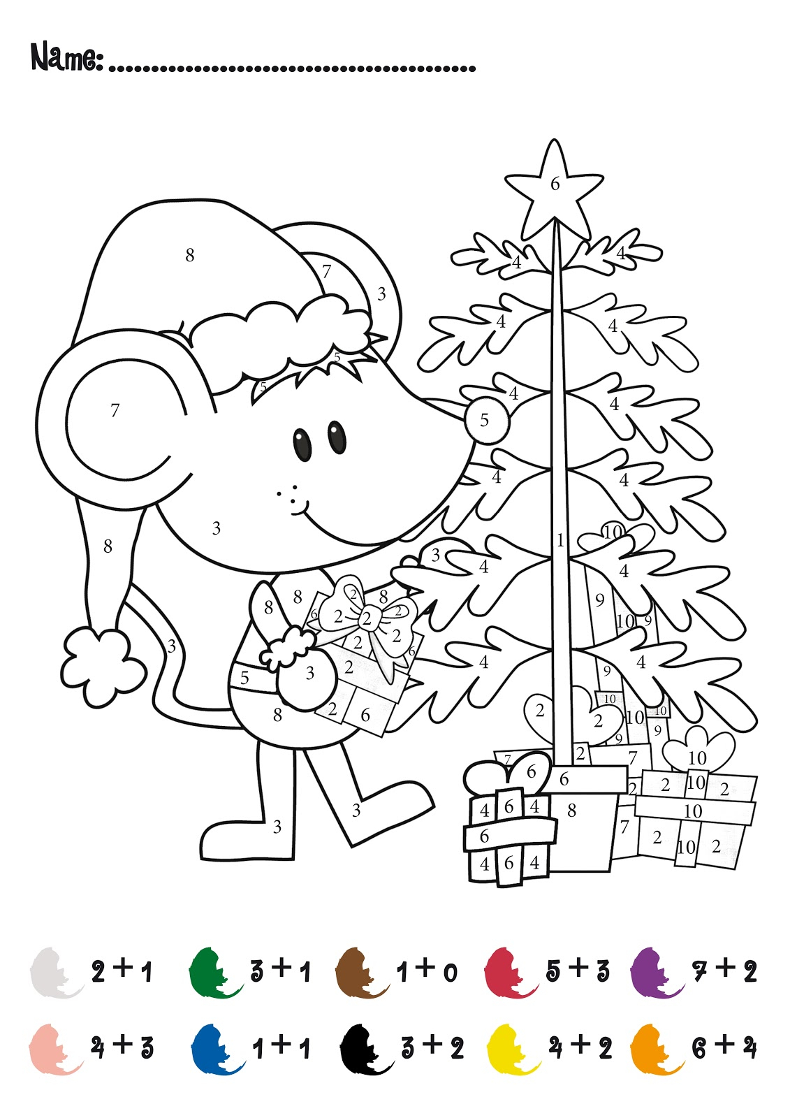 Color By Number Addition Best Coloring Pages For Kids