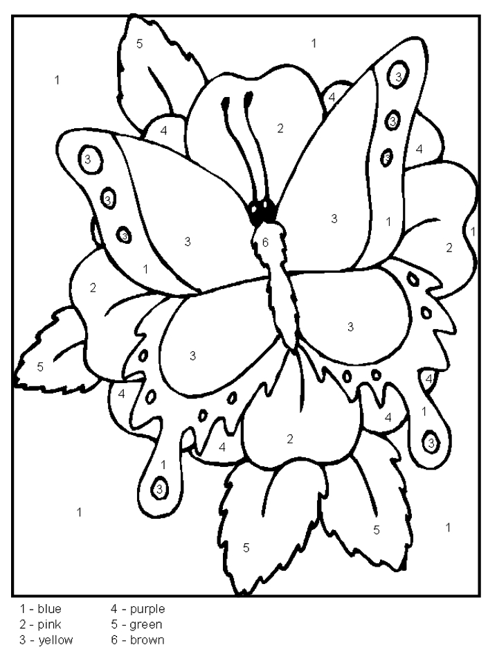 Color By Number Butterfly Coloring Home Color By Number Butterfly Coloring Home