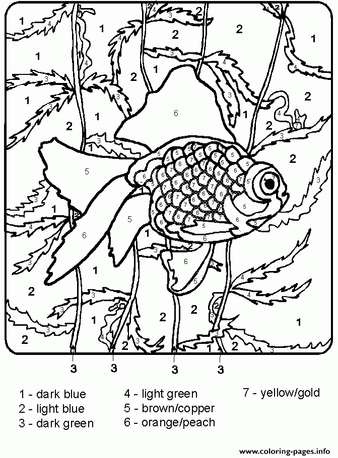 Color By Number Fish For Adults Coloring Pages Printable