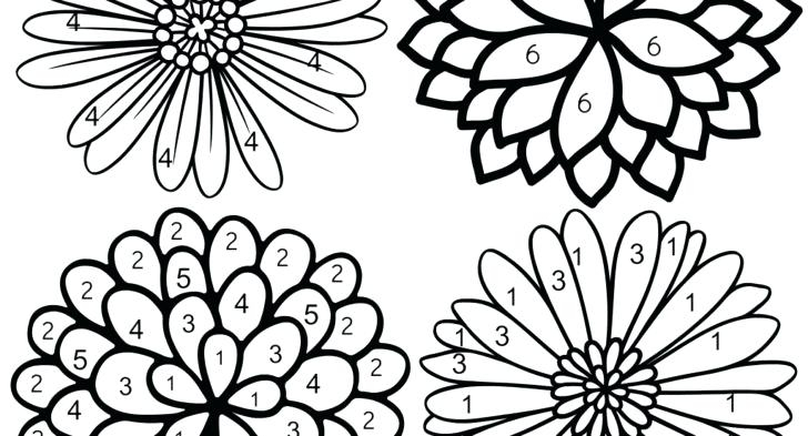 Color By Number Flower Coloring Pages At GetColorings 