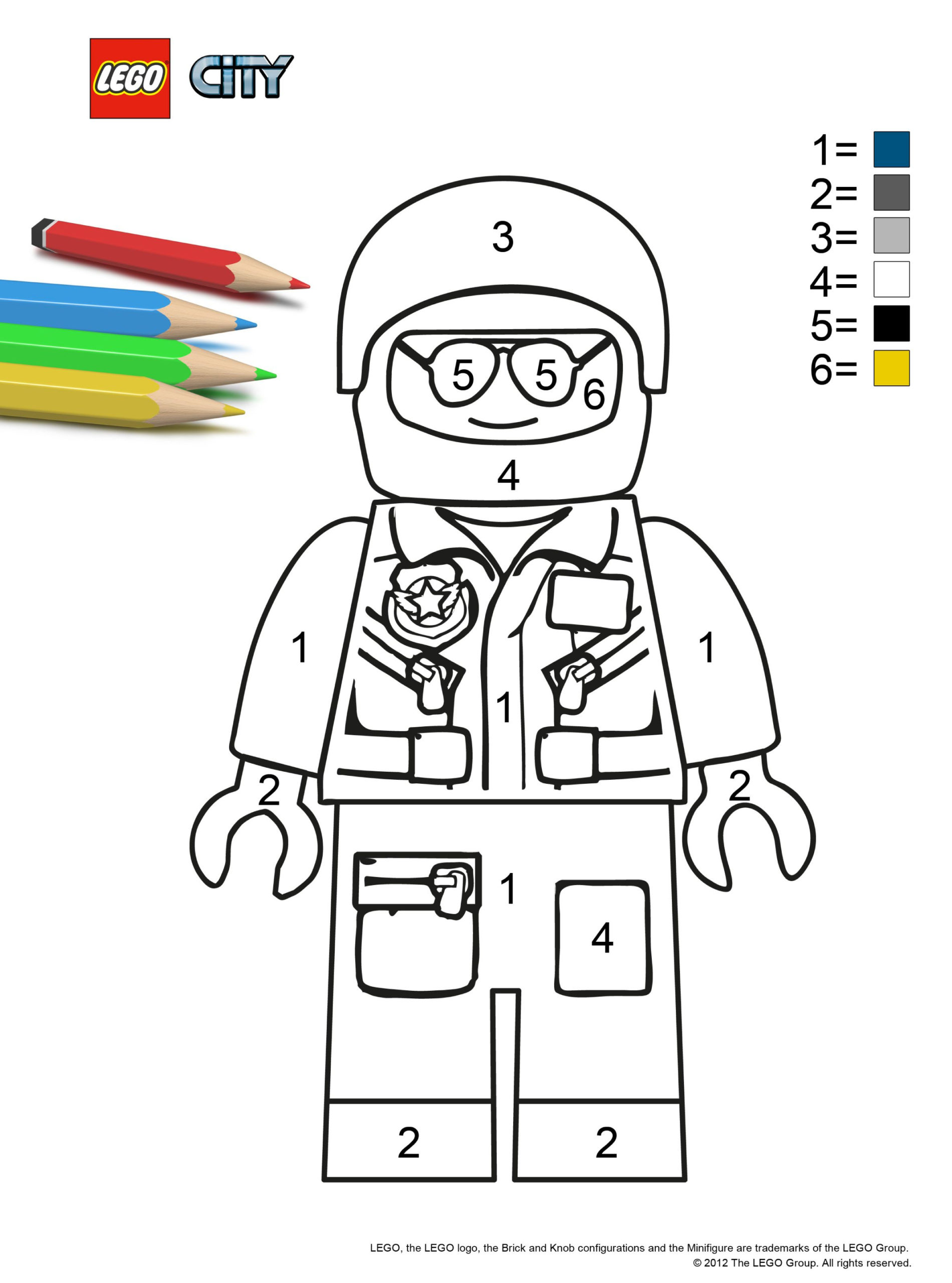 Color By Number Found On The City lego Site Lego 