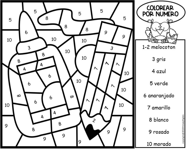 Color By Number In Spanish Spanish Color By Number