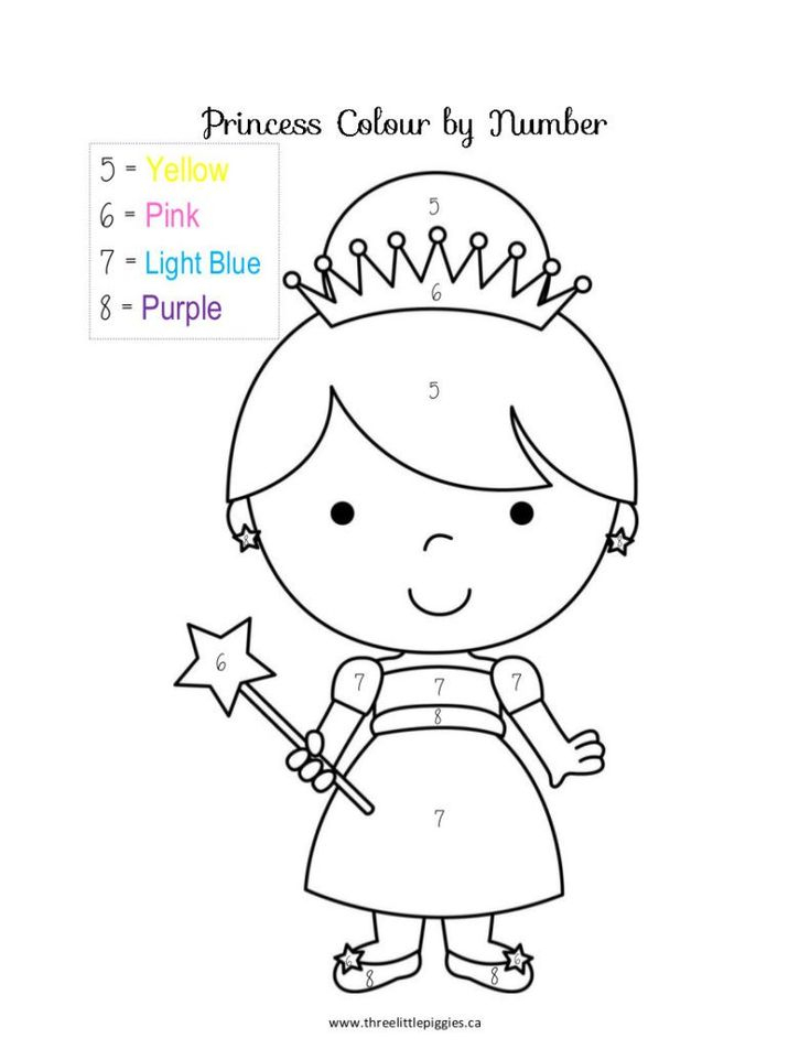 Color By Number Preschool Princess Coloring Princess 