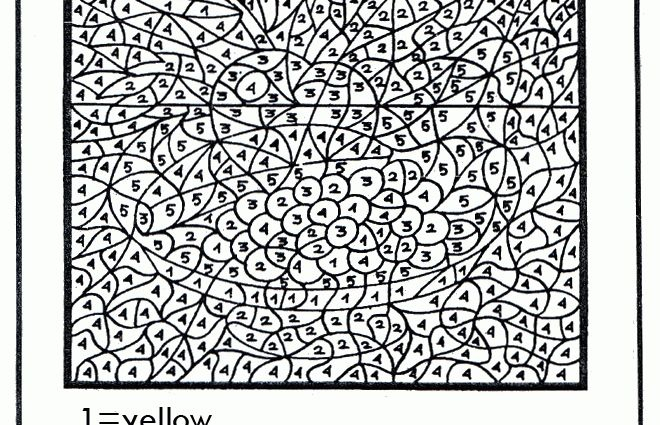 Color by number printables advanced Coloring Pages