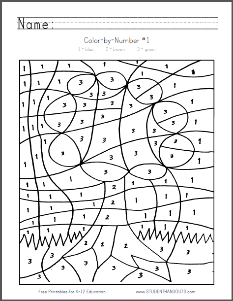 Color By Number Sheet Tree Student Handouts Color by Number Sheet Tree Student Handouts