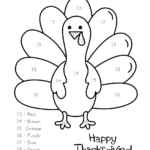 Color by number turkey pdf Thanksgiving School