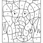 Color By Numbers Elephant Coloring Page For Kids Printable