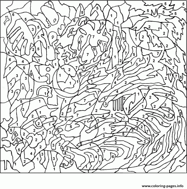 Color By Numbers For Adults Coloring Pages Printable