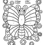 Color By Numbers Worksheets Butterfly K5 Worksheets