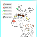 Color By Sum Reindeer Worksheet Turtle Diary