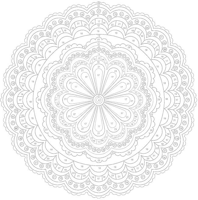 ColorByNumber Mandala Coloring Pages Colouring Adult 