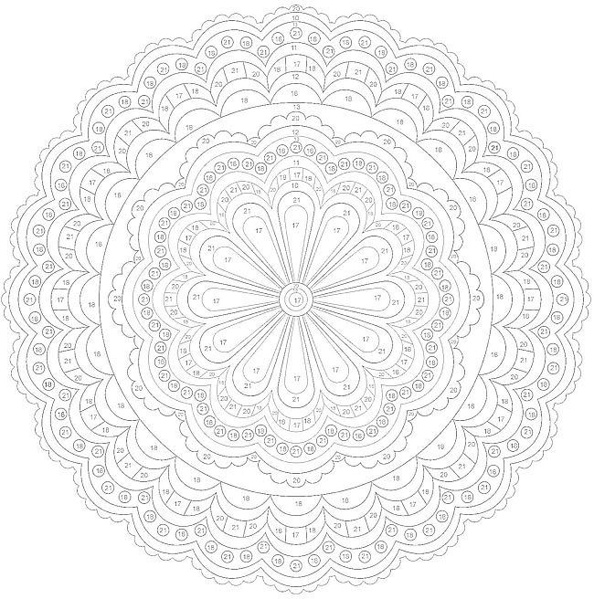 ColorByNumber Mandala Coloring Pages Colouring Adult