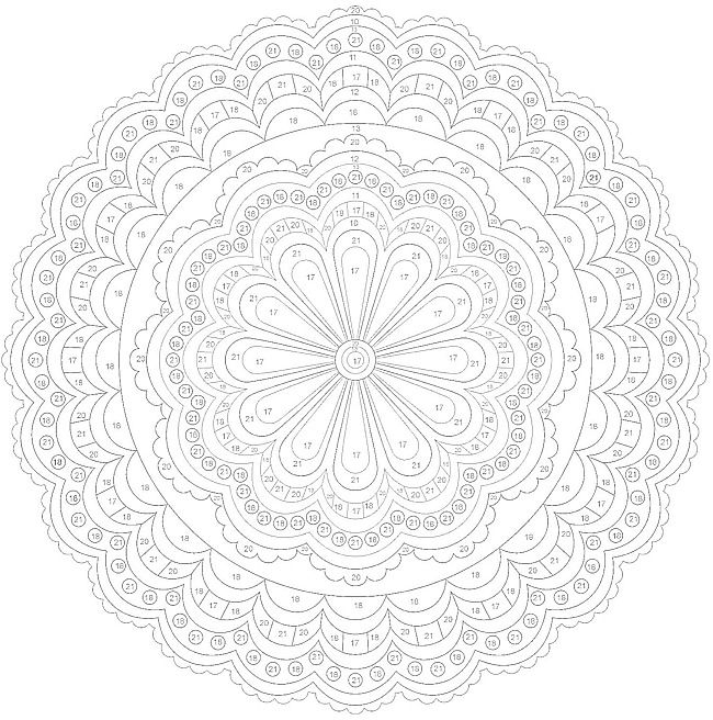 ColorByNumber Mandala Coloring Pages Colouring Adult 