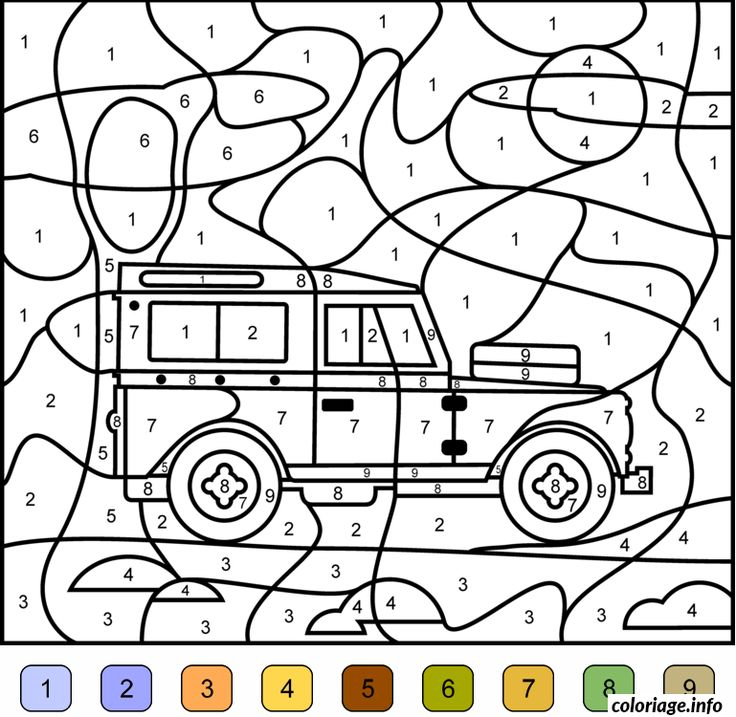 Coloriage Magique Voiture 4x4 Jeep Dessin Imprimer 