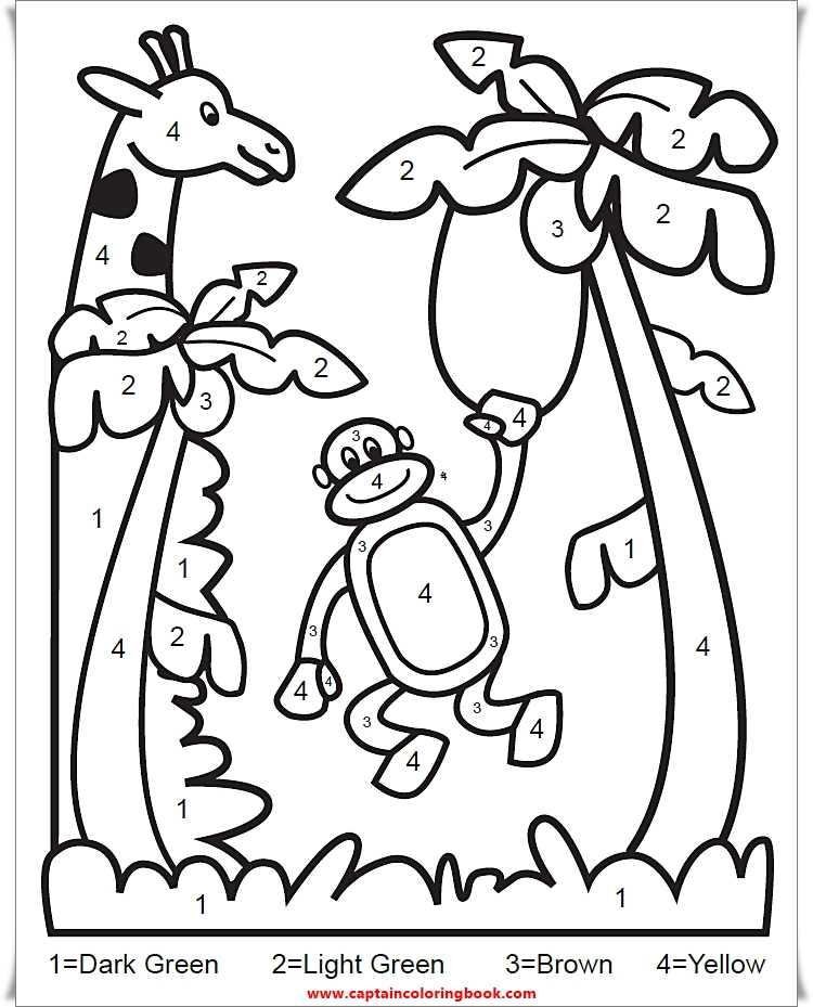 Coloring Page Color By Number Animal Free Printable