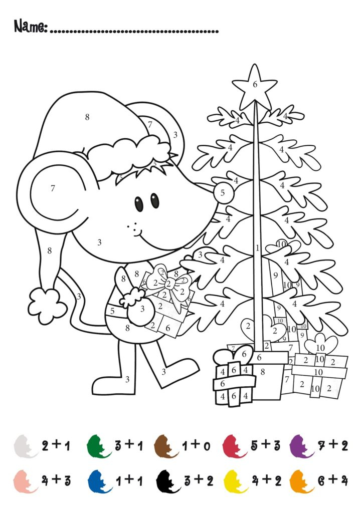 Coloring Pages Christmas Addition Math Activity 