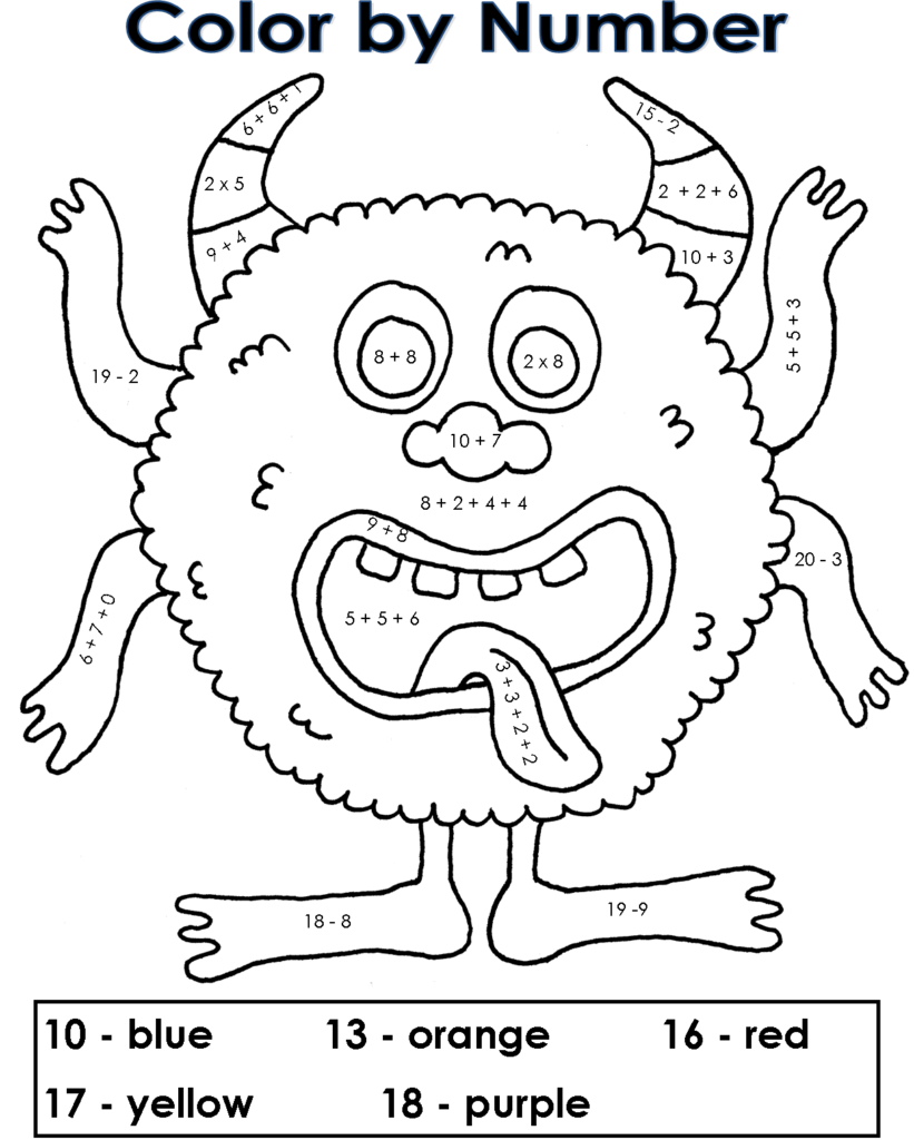Coloring Pages Easy Color By Number Printables My Color 