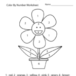 Coloring Pages Easy Color By Number Worksheet Free
