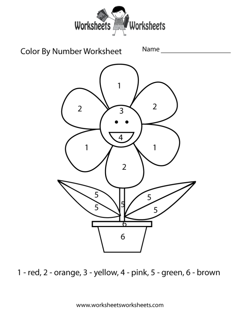 Coloring Pages Easy Color By Number Worksheet Free 