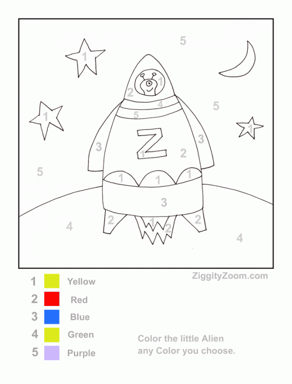 Coloring Pages Easy Paint By Number Printable Preschool 