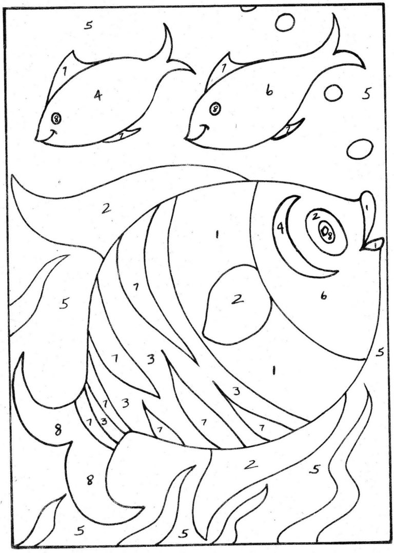 Coloring Pages For Kids Simple Color By Number Simple