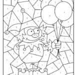 Coloring Pages Free Printable Jester Colour By Numbers