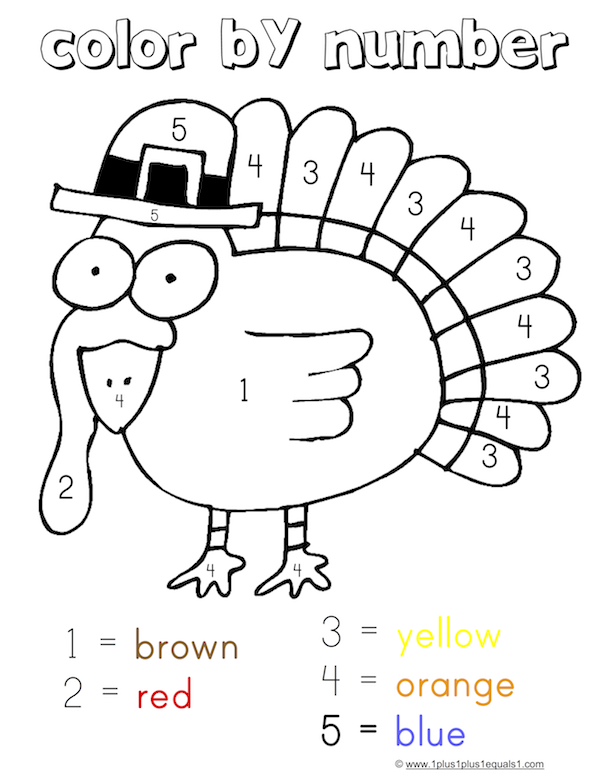 Coloring Pages Thanksgiving Turkey Color By Number Free 