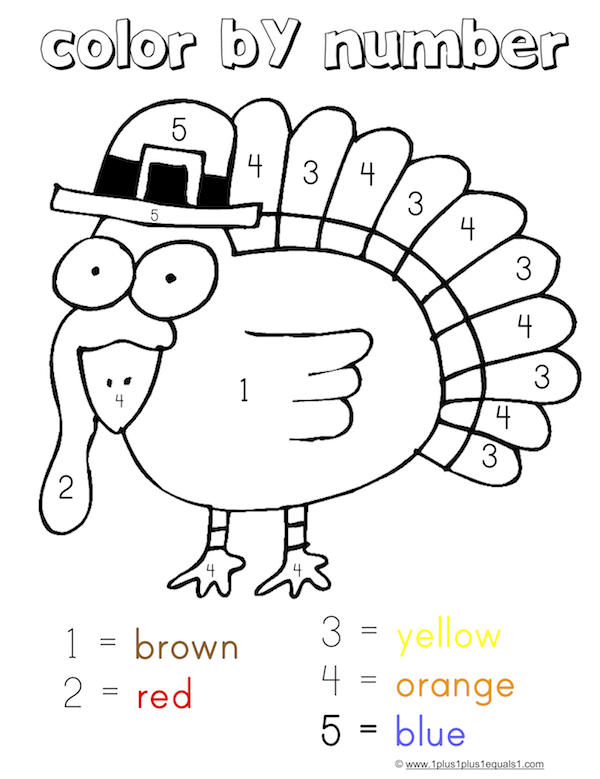 Coloring Pages Thanksgiving Turkey Color By Number Free