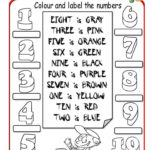 COLOUR THE NUMBERS Worksheet Free ESL Printable