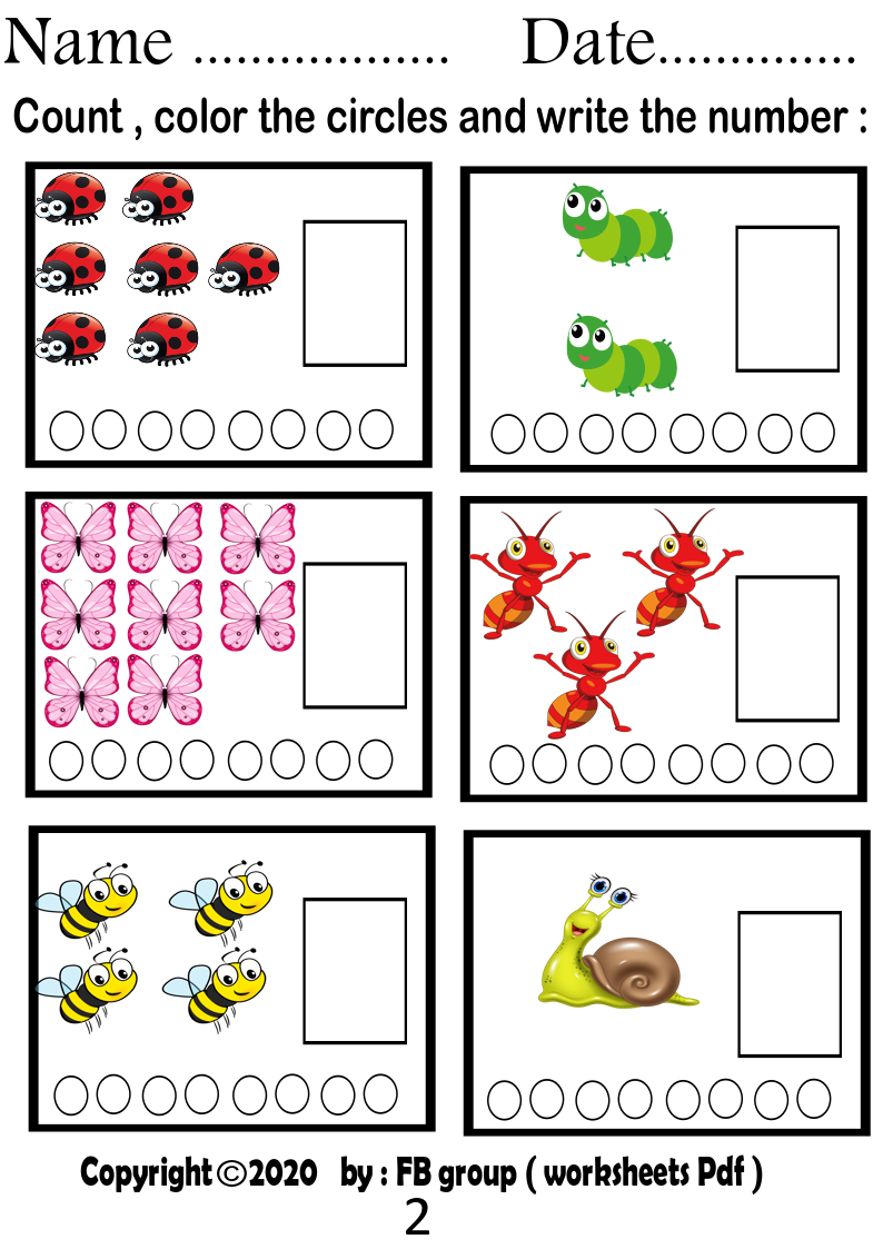 Counting And Number Recognition Free Printable Worksheets 