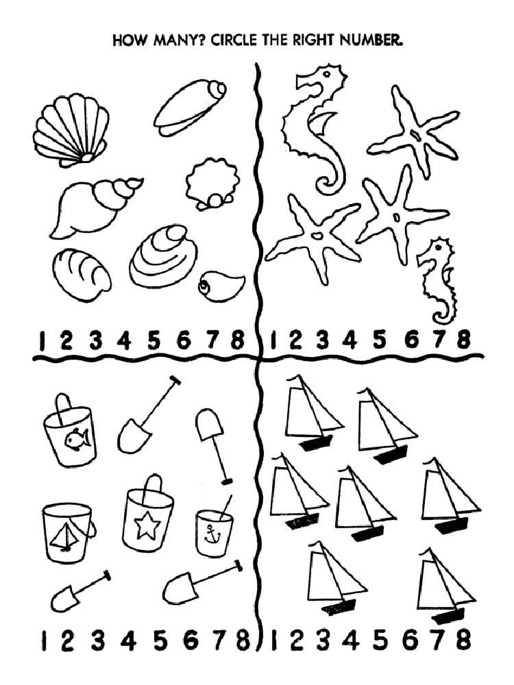 Counting Coloring Pages Free Printable Counting Coloring 