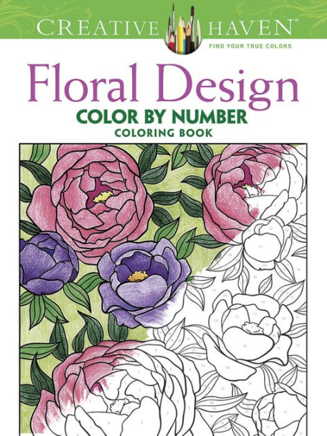 Creative Haven Floral Design Color By Number Coloring Book