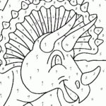 Dinosaur Color By Number Coloring Page Coloring Home