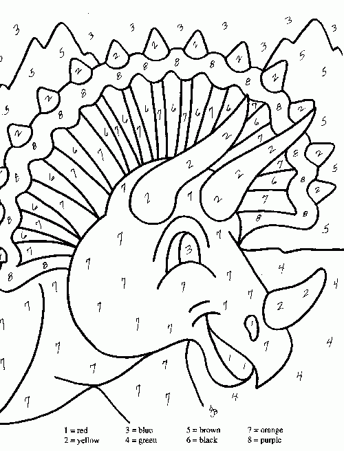 Dinosaur Color By Number Coloring Page Coloring Home Dinosaur Color By Number Coloring Page Coloring Home