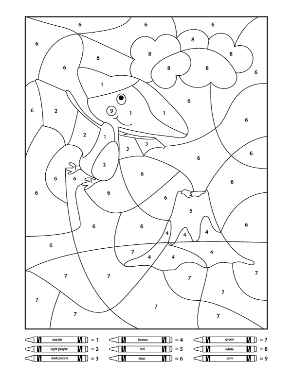 Dinosaur Color By Number Printables Dinosaur Color By Number Printables