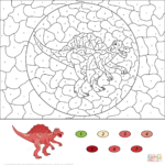 Dinosaur Coloring Pages By Numbers Coloring Home