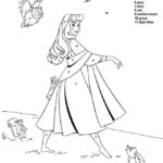 Disney Princess Aurora Color By Number Coloring Picture