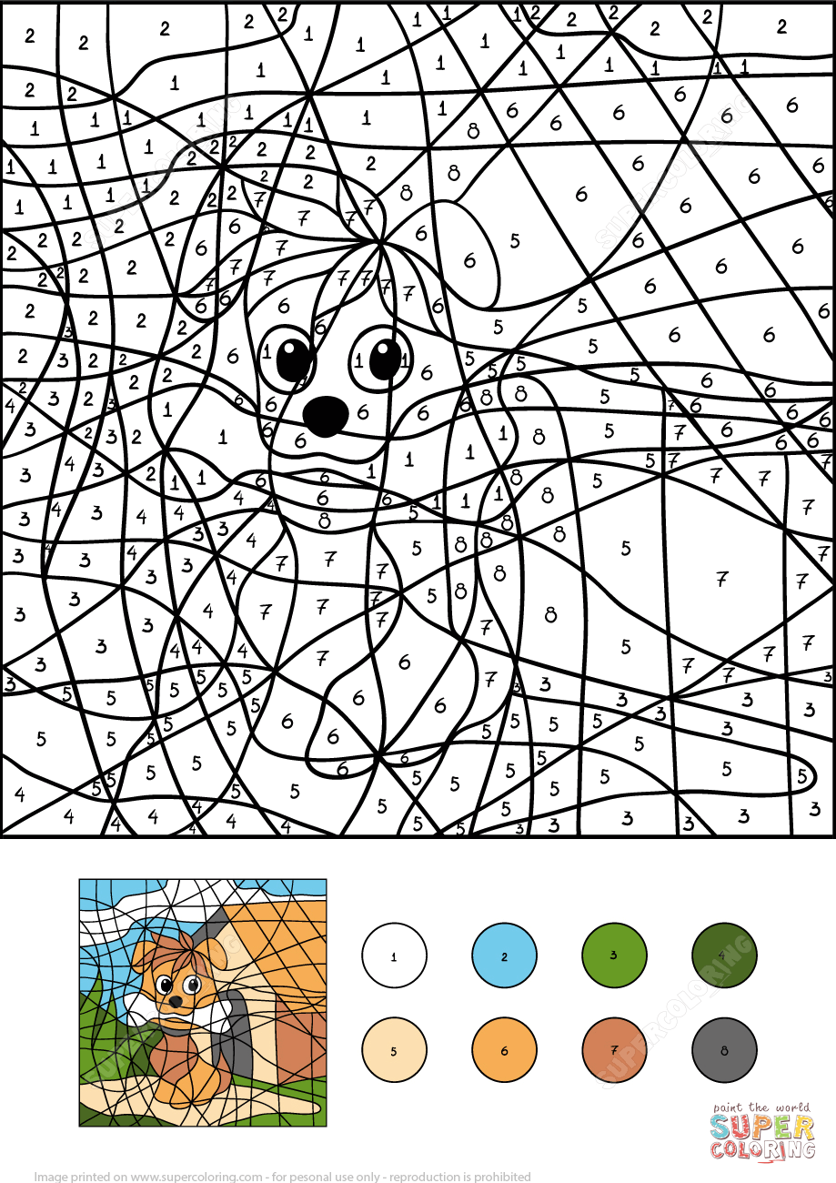 Dog Color By Number Free Printable Coloring Pages Dog Color By Number Free Printable Coloring Pages