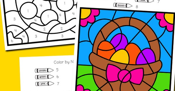 Easter Color By Number Totschooling Toddler Preschool 