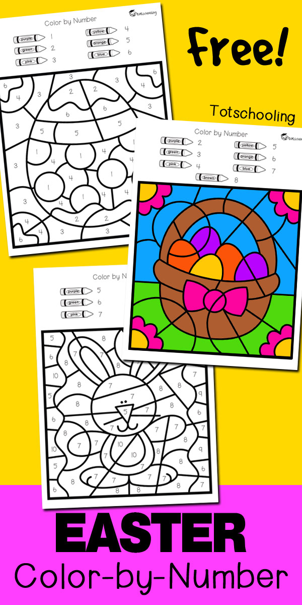 Easter Color By Number Totschooling Toddler Preschool Easter Color By Number Totschooling Toddler Preschool