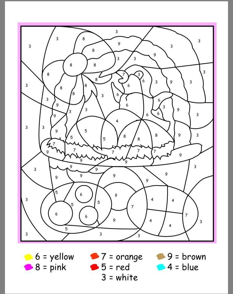 Easter Color By Numbers Easter Colors Easter Coloring 