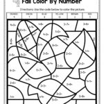 Fall Color By Number Addition Worksheets Worksheet Hero