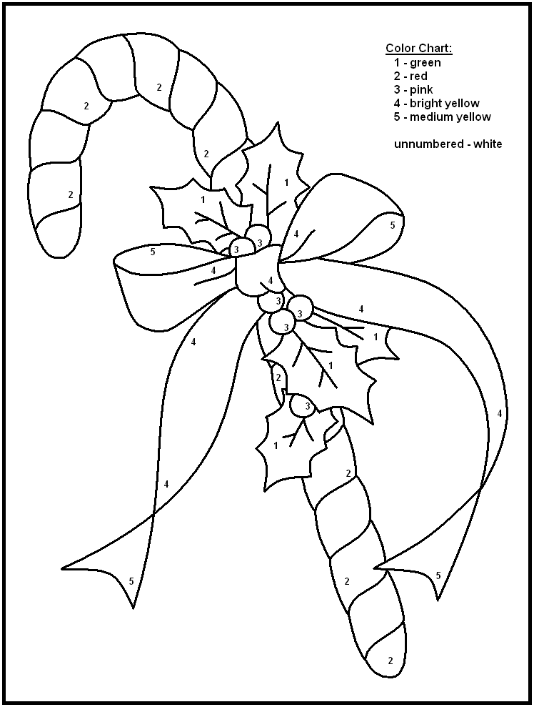 Free Christmas Color By Number Activity Sheets Printable 